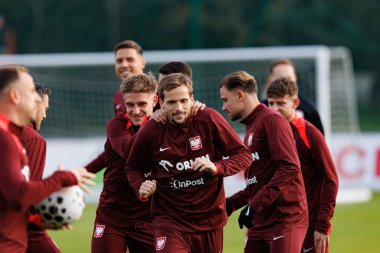 Michal Skoras and Tomasz Kedziora seen during Official press conference and  training of Polish National team before game against New Zealand (Maciej Rogowski/Ball Raw Images)