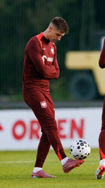 Krzysztof Piatek seen during Official press conference and  training of Polish National team before game against New Zealand (Maciej Rogowski/Ball Raw Images)