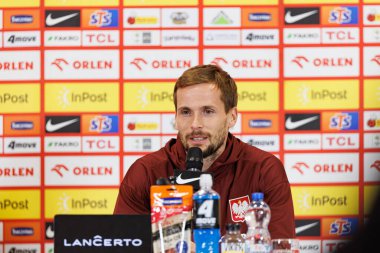 Tomasz Kedziora seen during Official press conference and  training of Polish National team before game against New Zealand (Maciej Rogowski/Ball Raw Images)
