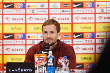 Tomasz Kedziora seen during Official press conference and  training of Polish National team before game against New Zealand (Maciej Rogowski/Ball Raw Images)