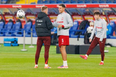 Karol Swiderski and Jan Bednarek seen  during International friendly game between national teams of Poland and  New Zealand (Maciej Rogowski/Ball Raw Images)