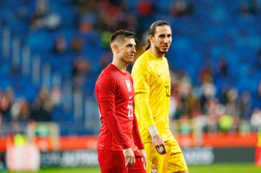 Krzysztof Piatek and Kamil Grabara seen  during International friendly game between national teams of Poland and  New Zealand (Maciej Rogowski/Ball Raw Images)