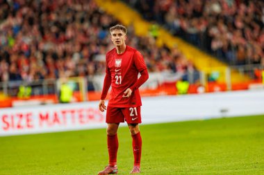 Michal Skoras seen  during International friendly game between national teams of Poland and  New Zealand (Maciej Rogowski/Ball Raw Images)