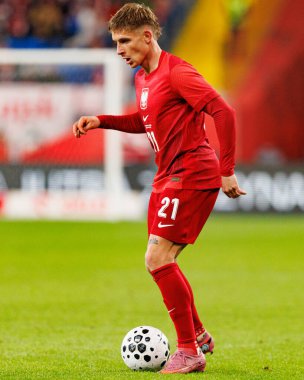 Michal Skoras seen  during International friendly game between national teams of Poland and  New Zealand (Maciej Rogowski/Ball Raw Images)