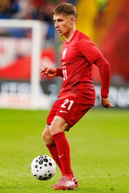 Michal Skoras seen  during International friendly game between national teams of Poland and  New Zealand (Maciej Rogowski/Ball Raw Images)