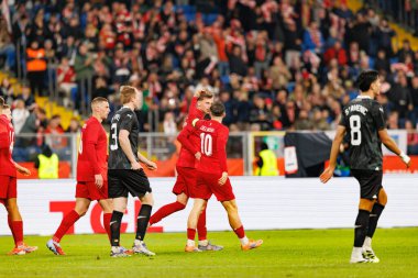 Piotr Zielinski seen  celebrating after scoring goal during International friendly game between national teams of Poland and  New Zealand (Maciej Rogowski/Ball Raw Images)
