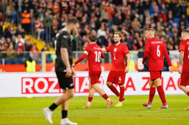 Piotr Zielinski seen  celebrating after scoring goal during International friendly game between national teams of Poland and  New Zealand (Maciej Rogowski/Ball Raw Images)