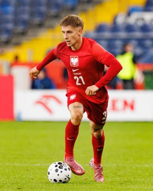 Michal Skoras seen  during International friendly game between national teams of Poland and  New Zealand (Maciej Rogowski/Ball Raw Images)