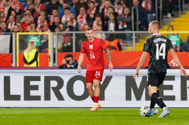 Kacper Kozlowski seen  during International friendly game between national teams of Poland and  New Zealand (Maciej Rogowski/Ball Raw Images)