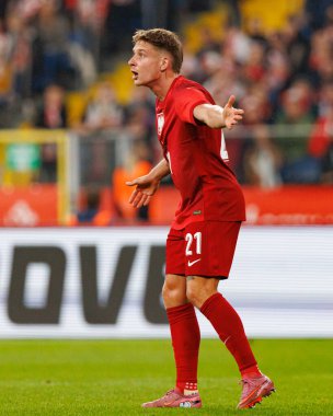 Michal Skoras seen  during International friendly game between national teams of Poland and  New Zealand (Maciej Rogowski/Ball Raw Images)