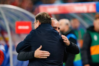 Jan Urban and Darren Bazeley seen  during International friendly game between national teams of Poland and  New Zealand (Maciej Rogowski/Ball Raw Images)