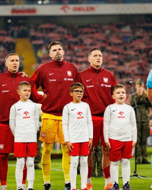 Przemyslaw Frankowski, Bartlomiej Dragowski and Piotr Zielinski seen  during International friendly game between national teams of Poland and  New Zealand (Maciej Rogowski/Ball Raw Images)