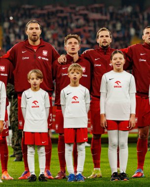  Przemyslaw Wisniewski, Michal Skoras  and Tomasz Kedziora seen  during International friendly game between national teams of Poland and  New Zealand (Maciej Rogowski/Ball Raw Images)