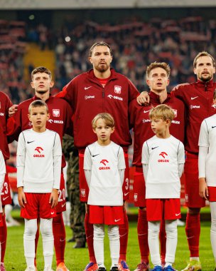 Sebastian Szymanski, Przemyslaw Wisniewski, Michal Skoras  and Tomasz Kedziora seen  during International friendly game between national teams of Poland and  New Zealand (Maciej Rogowski/Ball Raw Images)