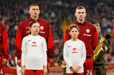 Jakub Piotrowski and Kacper Kozlowski seen  during International friendly game between national teams of Poland and  New Zealand (Maciej Rogowski/Ball Raw Images)