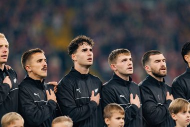 Ryan Thomas, Matthew Garbett,  Callum McCowatt   seen  during International friendly game between national teams of Poland and  New Zealand (Maciej Rogowski/Ball Raw Images)