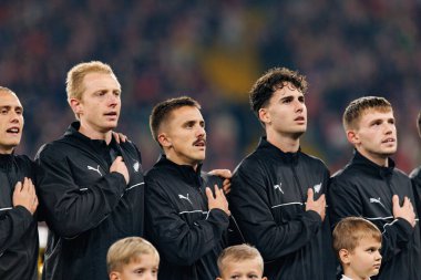Francis De Vries, Ryan Thomas, Matthew Garbett and Callum McCowatt   seen  during International friendly game between national teams of Poland and  New Zealand (Maciej Rogowski/Ball Raw Images)