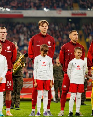 Kacper Kozlowski, Jan Ziolkowski and Przemyslaw Frankowski seen  during International friendly game between national teams of Poland and  New Zealand (Maciej Rogowski/Ball Raw Images)