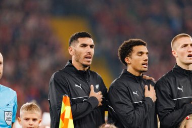 Michael Boxall, Alex Paulsen  and Finn Surman seen  during International friendly game between national teams of Poland and  New Zealand (Maciej Rogowski/Ball Raw Images)