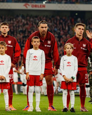 Sebastian Szymanski, Przemyslaw Wisniewski and Michal Skoras seen  during International friendly game between national teams of Poland and  New Zealand (Maciej Rogowski/Ball Raw Images)