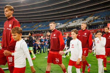 Jan Ziolkowski, Kacper Kozlowski and Jakub Piotrowski seen  during International friendly game between national teams of Poland and  New Zealand (Maciej Rogowski/Ball Raw Images)