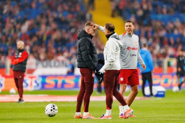 Karol Swiderski, Matty Cash and Jan Bednarek seen  during International friendly game between national teams of Poland and  New Zealand (Maciej Rogowski/Ball Raw Images)