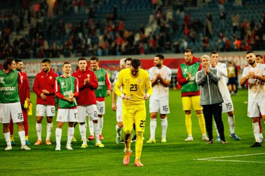 Dünya Kupası 2026 Avrupa ön eleme maçında Belçika ve Kuzey Makedonya milli takımları arasında görülen Dimitrievski 'yi çaldı (Maciej Rogowski / Ball Raw Images)