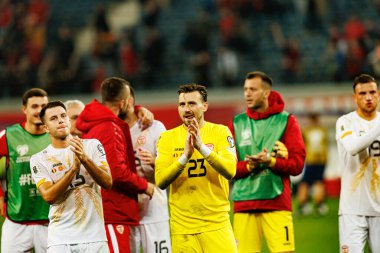 Dünya Kupası 2026 Avrupa ön eleme maçında Belçika ve Kuzey Makedonya milli takımları arasında görülen Dimitrievski 'yi çaldı (Maciej Rogowski / Ball Raw Images)