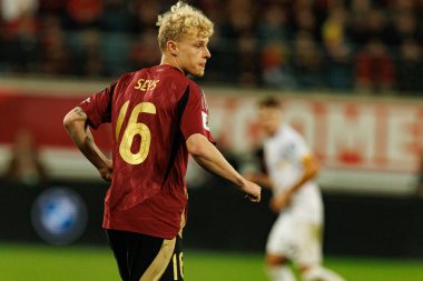 Joaquin Seys, 2026 Dünya Kupası Avrupa ön eleme maçında Belçika ve Kuzey Makedonya milli takımları arasında görüldü (Maciej Rogowski / Ball Raw Images)