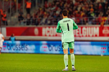 Thibaut Courtois, Belçika ve Kuzey Makedonya milli takımları arasında oynanan 2026 Dünya Kupası ön eleme maçında görüldü (Maciej Rogowski / Ball Raw Images)