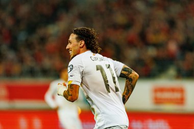 Dünya Kupası 2026 Avrupa ön eleme maçında Belçika ve Kuzey Makedonya milli takımları arasında Darko Churlinov görüldü (Maciej Rogowski / Ball Raw Images)