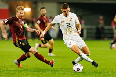 Andrej Stojchevski, 2026 Dünya Kupası Avrupa ön eleme maçında Belçika ve Kuzey Makedonya milli takımları arasında görüldü (Maciej Rogowski / Ball Raw Images)