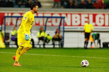 Dünya Kupası 2026 Avrupa ön eleme maçında Belçika ve Kuzey Makedonya milli takımları arasında görülen Dimitrievski 'yi çaldı (Maciej Rogowski / Ball Raw Images)