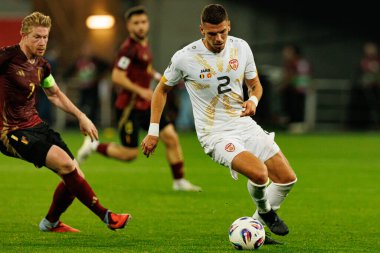 Andrej Stojchevski, 2026 Dünya Kupası Avrupa ön eleme maçında Belçika ve Kuzey Makedonya milli takımları arasında görüldü (Maciej Rogowski / Ball Raw Images)