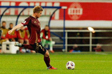 Kevin De Bruyne, 2026 Dünya Kupası Avrupa eleme maçında Belçika ve Kuzey Makedonya milli takımları arasında görüldü (Maciej Rogowski / Ball Raw Images)