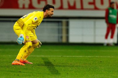 Dünya Kupası 2026 Avrupa ön eleme maçında Belçika ve Kuzey Makedonya milli takımları arasında görülen Dimitrievski 'yi çaldı (Maciej Rogowski / Ball Raw Images)