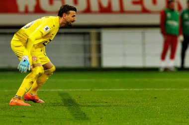 Dünya Kupası 2026 Avrupa ön eleme maçında Belçika ve Kuzey Makedonya milli takımları arasında görülen Dimitrievski 'yi çaldı (Maciej Rogowski / Ball Raw Images)