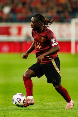 Jeremy Doku, Belçika ve Kuzey Makedonya milli takımları arasında oynanan 2026 Dünya Kupası ön eleme maçında görüldü (Maciej Rogowski / Ball Raw Images)