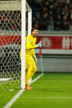 Dünya Kupası 2026 Avrupa ön eleme maçında Belçika ve Kuzey Makedonya milli takımları arasında görülen Dimitrievski 'yi çaldı (Maciej Rogowski / Ball Raw Images)