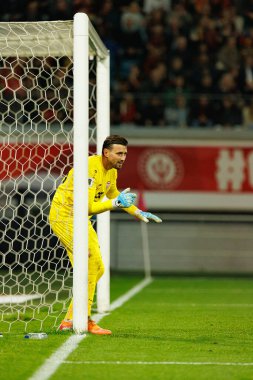 Dünya Kupası 2026 Avrupa ön eleme maçında Belçika ve Kuzey Makedonya milli takımları arasında görülen Dimitrievski 'yi çaldı (Maciej Rogowski / Ball Raw Images)