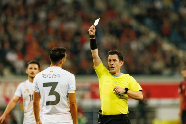 Stefan Askovski ve Halil Umut Meler, 2026 Dünya Kupası Avrupa ön eleme maçında Belçika ve Kuzey Makedonya milli takımları arasında görüldüler (Maciej Rogowski / Ball Raw Images)