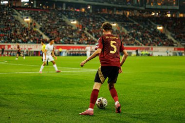  Dünya Kupası 2026 Avrupa ön eleme maçında Belçika ve Kuzey Makedonya milli takımları arasında görülen Maxim De Cuyper (Maciej Rogowski / Ball Raw Images)