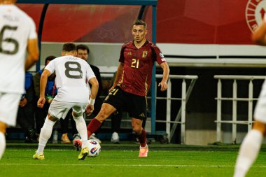 Timothy Castagne, Belçika ve Kuzey Makedonya milli takımları arasında oynanan Dünya Kupası 2026 Avrupa ön eleme maçında görüldü (Maciej Rogowski / Ball Raw Images)