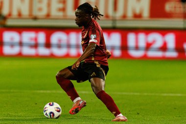 Jeremy Doku, Belçika ve Kuzey Makedonya milli takımları arasında oynanan 2026 Dünya Kupası ön eleme maçında görüldü (Maciej Rogowski / Ball Raw Images)