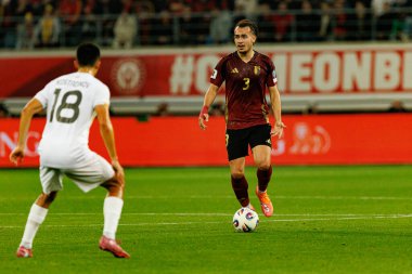 Arthur Theate, Belçika ve Kuzey Makedonya milli takımları arasında oynanan 2026 Dünya Kupası ön eleme maçında görüldü (Maciej Rogowski / Ball Raw Images)