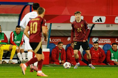 Alexis Saelemaekers, Belçika ve Kuzey Makedonya milli takımları arasında oynanan 2026 Dünya Kupası ön eleme maçında görüldü (Maciej Rogowski / Ball Raw Images)