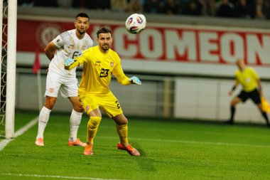 Dünya Kupası 2026 Avrupa ön eleme maçında Belçika ve Kuzey Makedonya milli takımları arasında görülen Dimitrievski 'yi çaldı (Maciej Rogowski / Ball Raw Images)