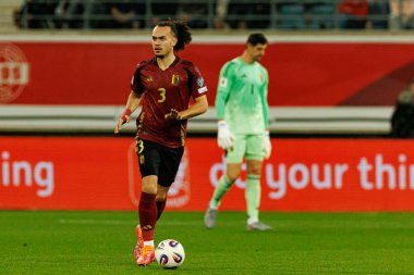 Arthur Theate, Belçika ve Kuzey Makedonya milli takımları arasında oynanan 2026 Dünya Kupası ön eleme maçında görüldü (Maciej Rogowski / Ball Raw Images)