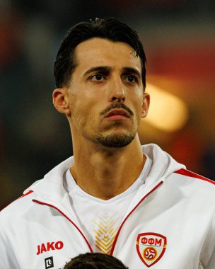 Bojan Miovski, 2026 Dünya Kupası Avrupa ön eleme maçında Belçika ve Kuzey Makedonya milli takımları arasında görüldü (Maciej Rogowski / Ball Raw Images)