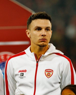 Jani Atanasov, 2026 Dünya Kupası Avrupa ön eleme maçında Belçika ve Kuzey Makedonya milli takımları arasında görüldü (Maciej Rogowski / Ball Raw Images)